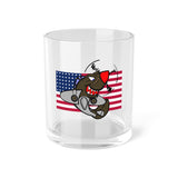 P-40 Shark and 48 Star Flag Bar Glass