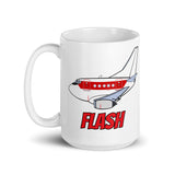 B-737 Janet "Flash" White glossy mug