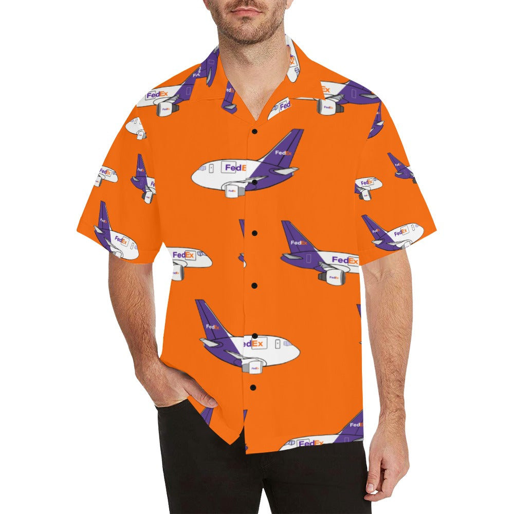 FedEx オレンジ Tシャツ 757 767 FedEx Orange Hawaiian Shirt – Cockpit Creations