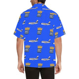 Convair 880 Delta Crown Logo Royal Blue Hawaiian Shirt (Model T58)