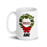 CHRISTMAS AME White glossy mug