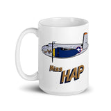 B-25 Miss Hap White glossy mug