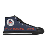 Widget FDJ Logo Blue Black Nose Men's High Top Canvas Shoes