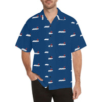 B-717 FDJ Logo Blue Hawaiian Shirt