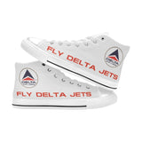 Widget FDJ Logo White Men's High Top Canvas Shoes