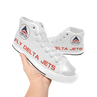 Widget FDJ Logo White Men's High Top Canvas Shoes