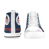 Widget FDJ Blue Men's High Top Canvas Shoes