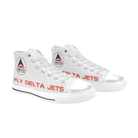 Widget FDJ Logo White Men's High Top Canvas Shoes