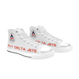 Widget FDJ Logo White Men's High Top Canvas Shoes
