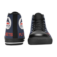Widget FDJ Logo Blue Black Nose Men's High Top Canvas Shoes