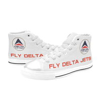 Widget FDJ Logo White Men's High Top Canvas Shoes