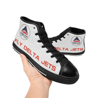 Widget FDJ Logo White Black Nose Men's High Top Canvas Shoes