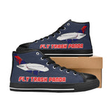Mackie Trash Panda Blue Black Nose Men's High Top Canvas Shoes-4 Sides (Model 017)