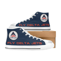 Widget FDJ Blue Men's High Top Canvas Shoes