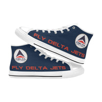 Widget FDJ Blue Men's High Top Canvas Shoes