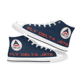 Widget FDJ Blue Men's High Top Canvas Shoes