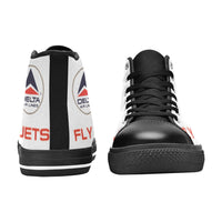 Widget FDJ Logo White Black Nose Men's High Top Canvas Shoes
