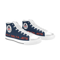 Widget FDJ Blue Men's High Top Canvas Shoes