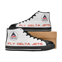 Widget FDJ Logo White Black Nose Men's High Top Canvas Shoes