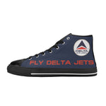 Widget FDJ Logo Blue Black Nose Men's High Top Canvas Shoes