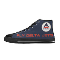 Widget FDJ Logo Blue Black Nose Men's High Top Canvas Shoes