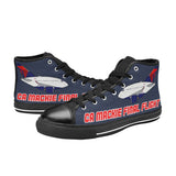 Mackie Trash Panda Blue Black Nose Men's High Top Canvas Shoes-4 Sides (Model 017)