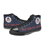 Widget FDJ Logo Blue Black Nose Men's High Top Canvas Shoes