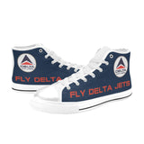 Widget FDJ Blue Men's High Top Canvas Shoes