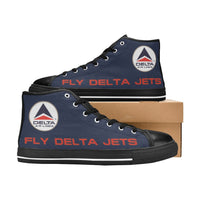Widget FDJ Logo Blue Black Nose Men's High Top Canvas Shoes