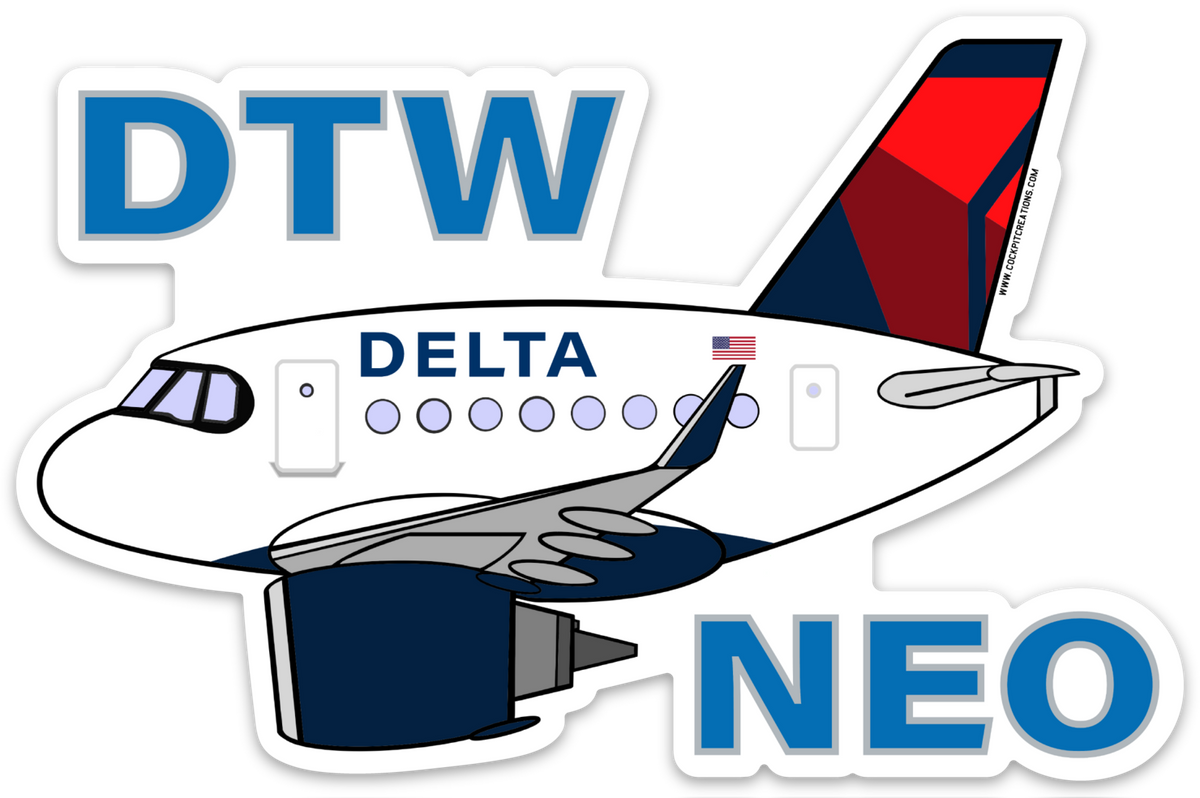 A-320 NEO DTW Mother D Sticker – Cockpit Creations