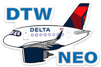 A-320 NEO DTW Mother D Sticker