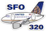 A-320 SFO UAL Sticker
