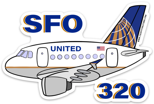 A-320 SFO UAL Sticker