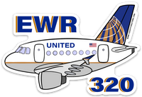 A-320 UAL EWR Sticker