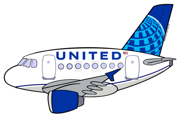 A 320 UAL Sticker