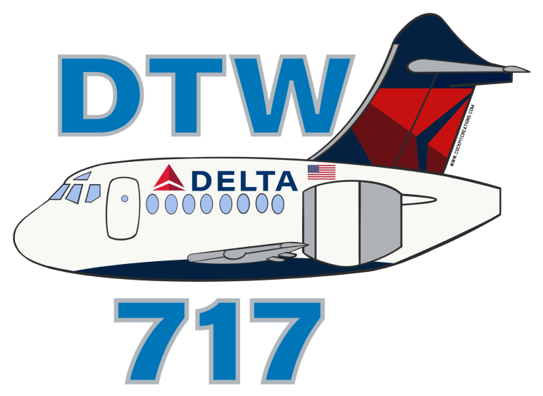 B-717 DTW Base Sticker – Cockpit Creations