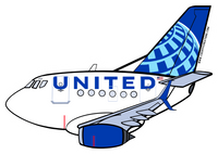 B-737 New UAL Sticker