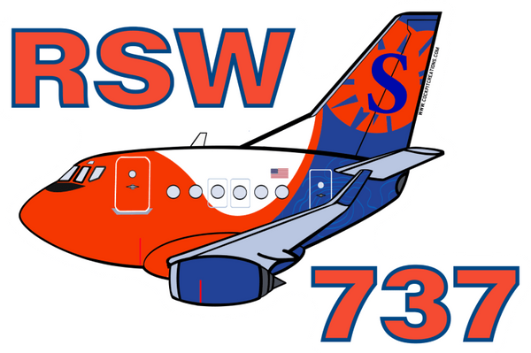 B-737 Sun Country RSW MTX Sticker