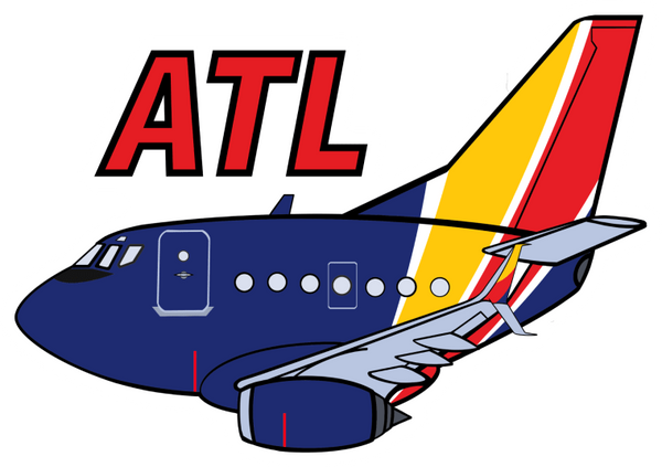 B-737 WN ATL Sticker