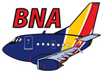 B-737 WN BNA Sticker