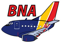 B-737 WN BNA Sticker