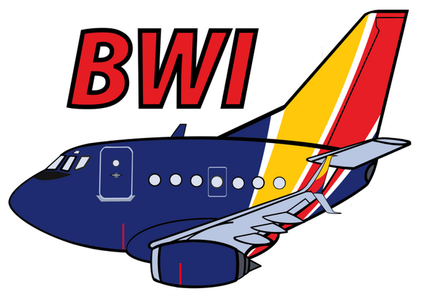 B-737 WN BWI Sticker