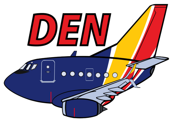 B-737 WN DEN Sticker