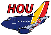 B-737 WN HOU Sticker