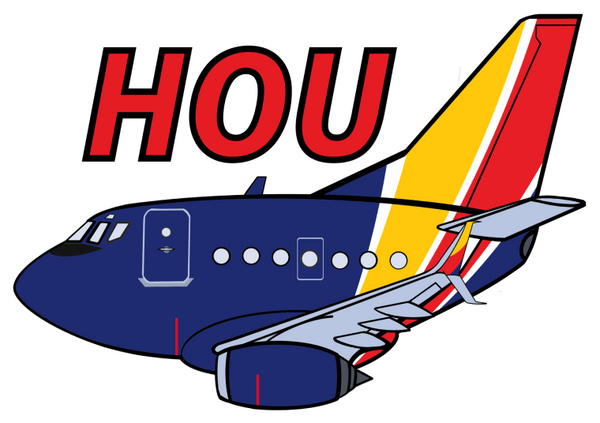 B-737 WN HOU Sticker