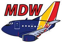 B-737 WN MDW Sticker