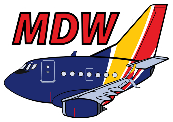 B-737 WN MDW Sticker