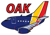 B-737 WN OAK Sticker