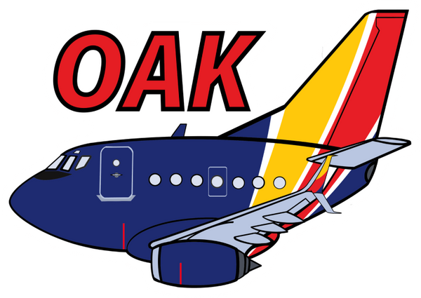 B-737 WN OAK Sticker