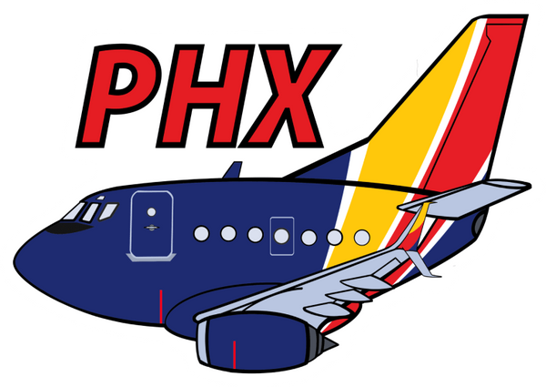 B-737 WN PHX Sticker